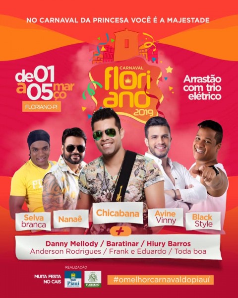 Carnaval 2019 em Floriano terá 11 atrações