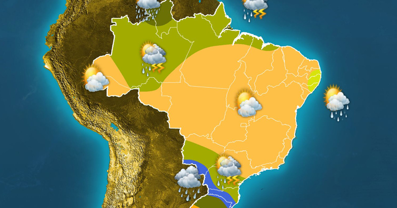 TEMPO E  TEMPERATURA: Nordeste terá tempo nublado nesta segunda (22); pode chover em alguns estados da região
