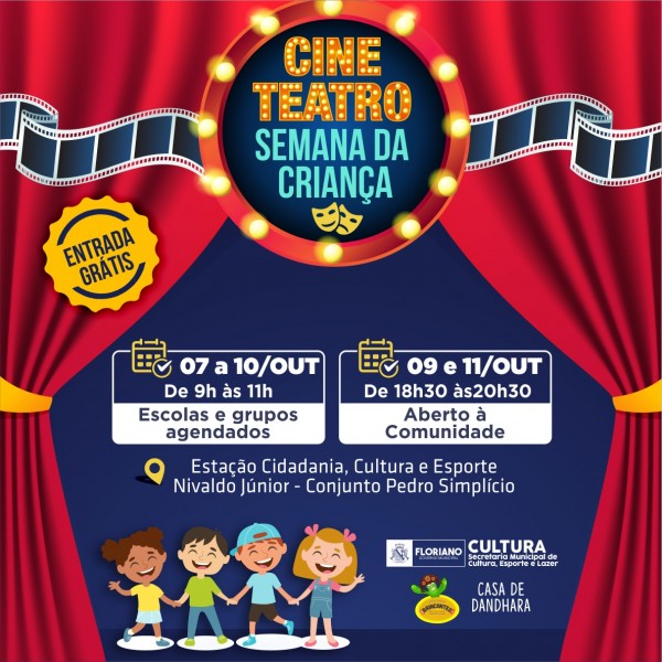 Secretaria de Cultura de Floriano lança ‘Cine Teatro Semana da Criança’