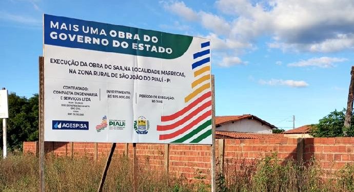 Agespisa implanta sistema de abastecimento de água na localidade Marrecas, em São João do Piauí