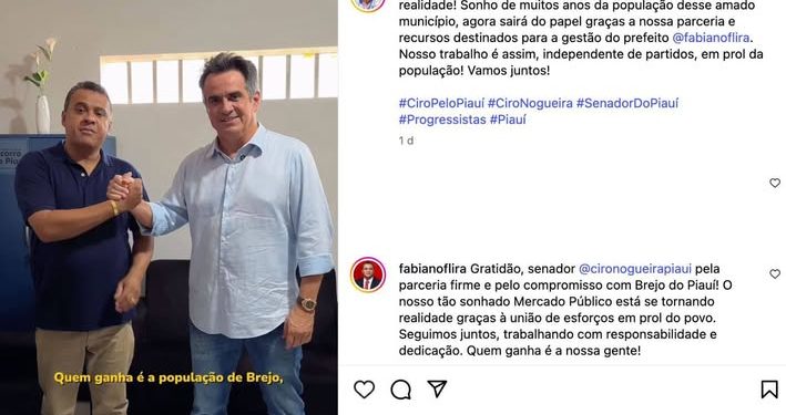 Ciro anuncia construção do Mercado Público e prefeito do PT agradece: ” Seguimos juntos”