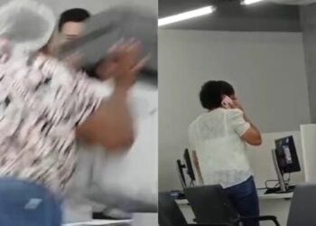 Mulher quebra computadores da Equatorial Piauí em revolta por falta de energia, em Teresina