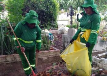 Cemitérios da zona Sul de Teresina recebem limpeza reforçada para o Dia das Mães