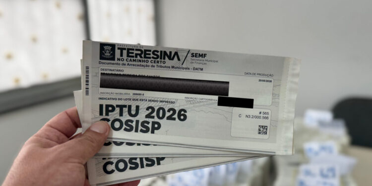 TERESINA: IPTU e REFIS 2026 tem prazo final em 30 de junho